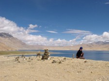 Sitting on the lakeside