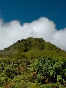 A clear view of the summit of Mount Pelée, Martinique