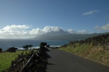 View of the volcano on arrival at Lajes do Pico from the Southeast