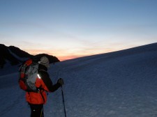 The Glacier du Trient with head-lamps