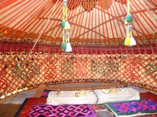 Interior of a kyrgyz yurt