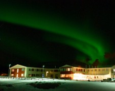 Northern lights on the hotel