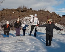 Start of the snow-shoes hike