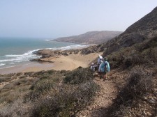 Family trek on the Atlantic coast