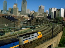 Arrival by train in Montreal