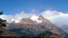 A rainbow in front of the Fitz Roy Massif (Argentina)