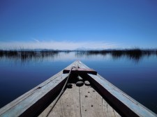 Navigation on a Lake Titicaca barque