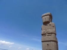 A statue in Tiwanaku