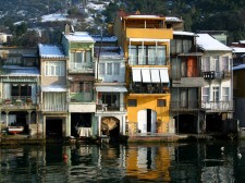 Houses on the Bosphorus in winter