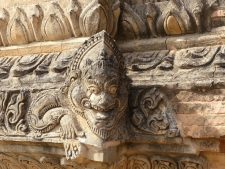 Sculpture detail on a small temple in Bagan