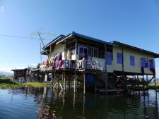 A stilt house on Inle Lake