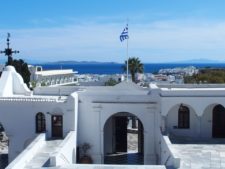 View of the city of Tinos from the church Panagía Evangelístria (Our Lady of Tinos)