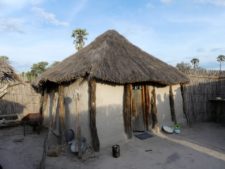 Traditional dwelling in a village in the Okavango Delta