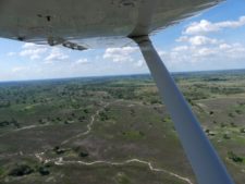 Flying over the Okavango Delta — the only means of communication